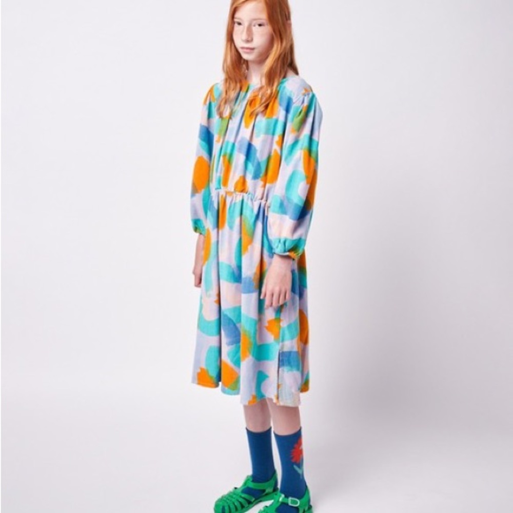 Bobo Choses Brushstrokes all over woven midi dress